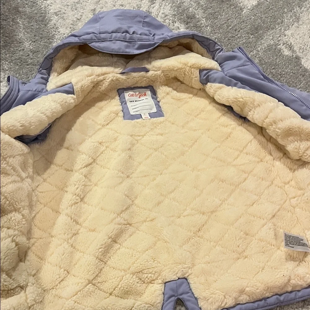 Cat & Jack Light Purple Hooded Jacket and Heart Rain Coat Bundle - Picture 6 of 13